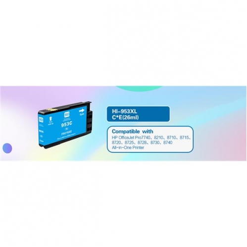 Obrázok pre 1x HP 953 XL CYAN - modrá 26ml - kompatibil- s čipom