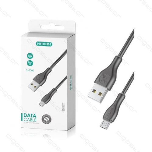 Obrázok pre Nabíjací dátový kábel SJ-1300 USB/MicroUSB, 3M, 2A, Čierny