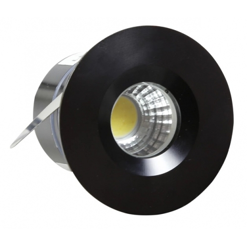 Obrázok pre Led Bodové kruhové svietidlo Spotlight čierne pevné 3W/240lm, 48mm, Teplá biela