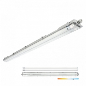 Sada Prisadené svietidlo Double HERMETIC G2 IP65 a 2ks LED trubica T8 18W/2160lm 120cm jednostranná sklenená Studená biela Obrázok pre Sada Prisadené svietidlo Double HERMETIC G2 IP65 a 2ks LED trubica T8 18W/2160lm 120cm jednostranná sklenená Studená biela