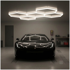 LED HEXLINE Stropné prisadené svietidlo 216W/230V/Biela, Neutrálna biela 300x208cm Obrázok pre LED HEXLINE Stropné prisadené svietidlo 216W/230V/Biela, Neutrálna biela 300x208cm